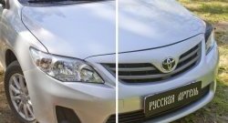 1 099 р. Реснички на фары RA Toyota Corolla E150 седан рестайлинг (2009-2013) (Неокрашенные)  с доставкой в г. Нижний Новгород. Увеличить фотографию 6