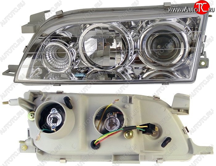 3 699 р. Левая фара SAT (хрусталь, линза) Toyota Corolla E100 седан (1991-2002)  с доставкой в г. Нижний Новгород