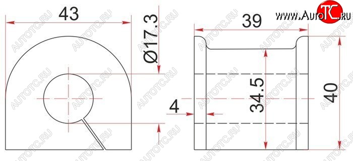 186 р. Резиновая втулка заднего стабилизатора (D=17.3) SAT Toyota Crown S150 седан дорестайлинг (1995-1997)  с доставкой в г. Нижний Новгород