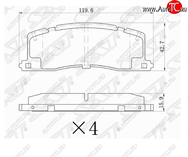 999 р. Комплект задних тормозных колодок SAT  Toyota Estima  XR10,XR20 - Estima Emina  XR10, XR20  с доставкой в г. Нижний Новгород