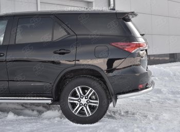 15 549 р. Защита заднего бампера (Ø63 мм, нержавейка) SLITKOFF  Toyota Fortuner  AN160 (2015-2020) дорестайлинг  с доставкой в г. Нижний Новгород. Увеличить фотографию 4