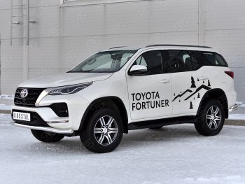 14 999 р. Защита переднего бампера (Ø63 мм, нержавейка) SLITKOFF Toyota Fortuner AN160 рестайлинг (2020-2024)  с доставкой в г. Нижний Новгород. Увеличить фотографию 3