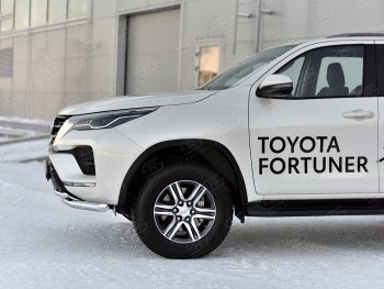 17 999 р. Защита переднего бампера (2 трубы Ø63 и 42 мм, нержавейка) SLITKOFF Toyota Fortuner AN160 рестайлинг (2020-2024)  с доставкой в г. Нижний Новгород. Увеличить фотографию 4