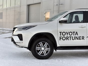 16 699 р. Защита переднего бампера (Ø75х42 мм, нержавейка) Russtal Toyota Fortuner AN160 рестайлинг (2020-2024)  с доставкой в г. Нижний Новгород. Увеличить фотографию 4