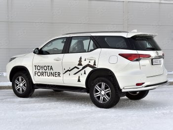 21 399 р. Защита заднего бампера (2 трубы Ø63 и 42 мм, нержавейка) SLITKOFF  Toyota Fortuner  AN160 (2020-2025) рестайлинг  с доставкой в г. Нижний Новгород. Увеличить фотографию 3