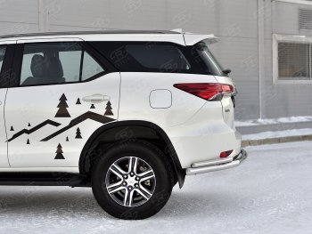 21 399 р. Защита заднего бампера (2 трубы Ø63 и 42 мм, нержавейка) SLITKOFF  Toyota Fortuner  AN160 (2020-2025) рестайлинг  с доставкой в г. Нижний Новгород. Увеличить фотографию 4