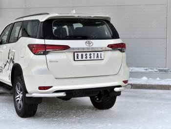 15 799 р. Защита заднего бампера (Ø63 мм уголки, нержавейка) SLITKOFF  Toyota Fortuner  AN160 (2020-2025) рестайлинг  с доставкой в г. Нижний Новгород. Увеличить фотографию 2