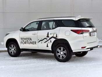 15 799 р. Защита заднего бампера (Ø63 мм уголки, нержавейка) SLITKOFF  Toyota Fortuner  AN160 (2020-2025) рестайлинг  с доставкой в г. Нижний Новгород. Увеличить фотографию 4