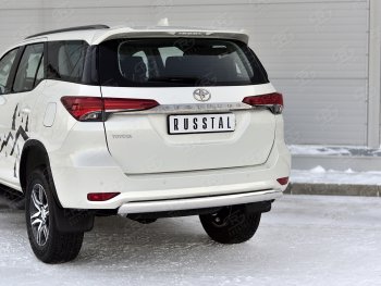 10 649 р. Защита заднего бампера (Ø75х42 мм, нержавейка) Russtal  Toyota Fortuner  AN160 (2020-2024) рестайлинг  с доставкой в г. Нижний Новгород. Увеличить фотографию 2