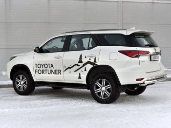 20 999 р. Защита заднего бампера (Ø76 и 42 мм, нержавейка) SLITKOFF  Toyota Fortuner  AN160 (2020-2025) рестайлинг  с доставкой в г. Нижний Новгород. Увеличить фотографию 3