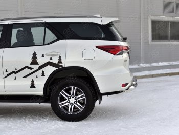 20 999 р. Защита заднего бампера (Ø76 и 42 мм, нержавейка) SLITKOFF  Toyota Fortuner  AN160 (2020-2025) рестайлинг  с доставкой в г. Нижний Новгород. Увеличить фотографию 4