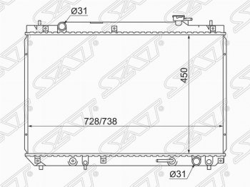 Радиатор двигателя SAT Toyota Harrier XU10 дорестайлинг (1997-2000)