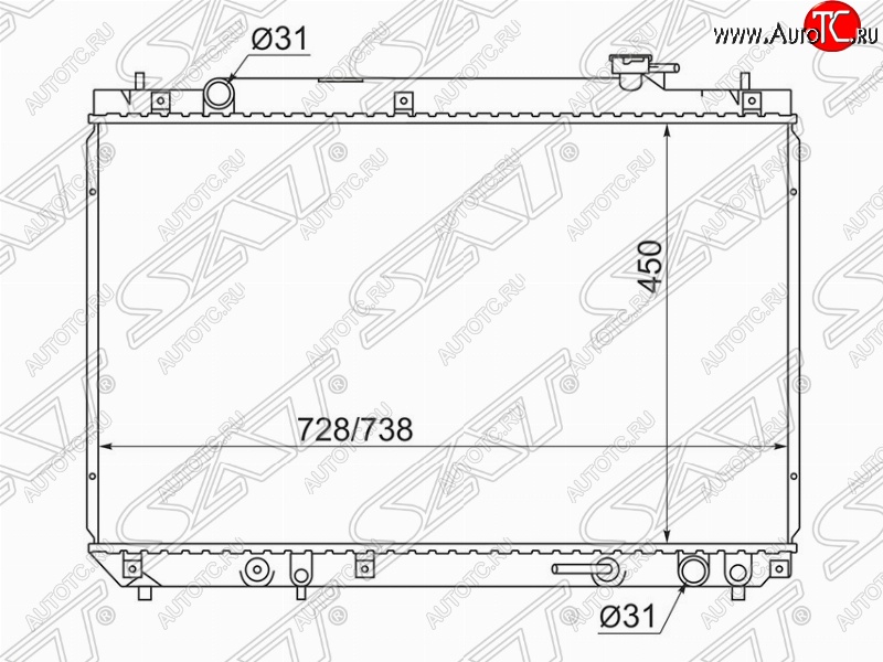 7 699 р. Радиатор двигателя SAT Toyota Harrier XU10 дорестайлинг (1997-2000)  с доставкой в г. Нижний Новгород