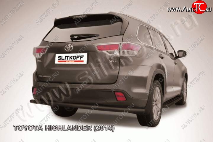 12 399 р. Защита задняя Slitkoff Toyota Highlander XU50 дорестайлинг (2013-2017) (Цвет: серебристый)  с доставкой в г. Нижний Новгород