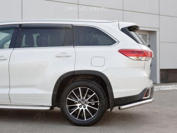 14 249 р. Защита заднего бампера (Ø63 мм уголки, нержавейка) SLITKOFF  Toyota Highlander  XU50 (2013-2017) дорестайлинг  с доставкой в г. Нижний Новгород. Увеличить фотографию 2