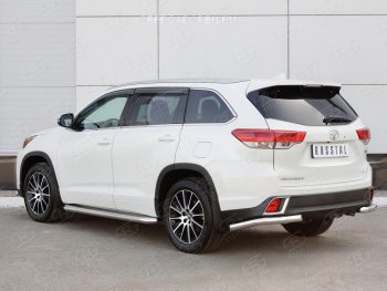 14 249 р. Защита заднего бампера (Ø63 мм уголки, нержавейка) SLITKOFF  Toyota Highlander  XU50 (2013-2017) дорестайлинг  с доставкой в г. Нижний Новгород. Увеличить фотографию 4