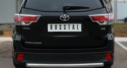 14 299 р. Защита заднего бампера (Ø63 мм, нержавейка) SLITKOFF  Toyota Highlander  XU50 (2013-2017) дорестайлинг  с доставкой в г. Нижний Новгород. Увеличить фотографию 2