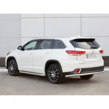 17 999 р. Защита заднего бампера (Ø63 мм, нержавейка) SLITKOFF  Toyota Highlander  XU50 (2016-2020) рестайлинг  с доставкой в г. Нижний Новгород. Увеличить фотографию 2