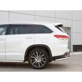 17 999 р. Защита заднего бампера (Ø63 мм, нержавейка) SLITKOFF  Toyota Highlander  XU50 (2016-2020) рестайлинг  с доставкой в г. Нижний Новгород. Увеличить фотографию 3