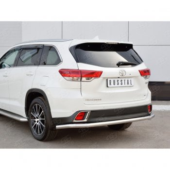 17 999 р. Защита заднего бампера (Ø63 мм, нержавейка) SLITKOFF  Toyota Highlander  XU50 (2016-2020) рестайлинг  с доставкой в г. Нижний Новгород. Увеличить фотографию 4