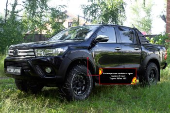 24 999 р. Расширитель арки RA (вылет 25 мм, комплект)  Toyota Hilux  AN120 (2016-2020) дорестайлинг (Поверхность глянец (под окраску), Неокрашенный)  с доставкой в г. Нижний Новгород. Увеличить фотографию 5