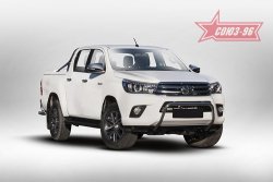 13 589 р. Защита переднего бампера под ПТФ Souz-96 (d42) Toyota Hilux AN120 дорестайлинг (2016-2020)  с доставкой в г. Нижний Новгород. Увеличить фотографию 2