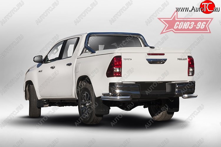 17 369 р. Защита заднего бампера из двойных боковых уголков Souz-96 (d76/42) Toyota Hilux AN120 дорестайлинг (2016-2020)  с доставкой в г. Нижний Новгород