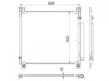 Радиатор кондиционера REVO SAT Toyota (Тойота) Hilux (Хайлюкс)  AN120 (2016-2020) AN120 дорестайлинг, 1-ый рестайлинг