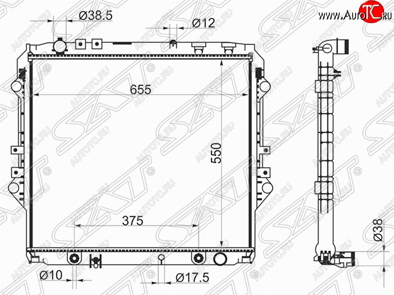 11 649 р. Радиатор двигателя SAT  Toyota Hilux  AN120 (2016-2020) дорестайлинг  с доставкой в г. Нижний Новгород