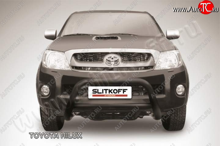 20 949 р. Кенгурятник d76 низкий Slitkoff  Toyota Hilux  AN10,AN20 (2008-2011) 1-ый рестайлинг (Цвет: серебристый)  с доставкой в г. Нижний Новгород