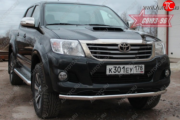 12 959 р. Защита переднего бампера одинарная Souz-96 (d60) Toyota Hilux AN20,AN30  2-ой рестайлинг (2011-2016)  с доставкой в г. Нижний Новгород