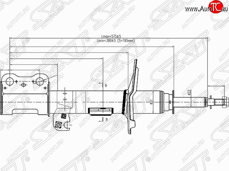 3 379 р. Правый амортизатор передний SAT Toyota Ipsum ACM20 дорестайлинг (2001-2003)  с доставкой в г. Нижний Новгород