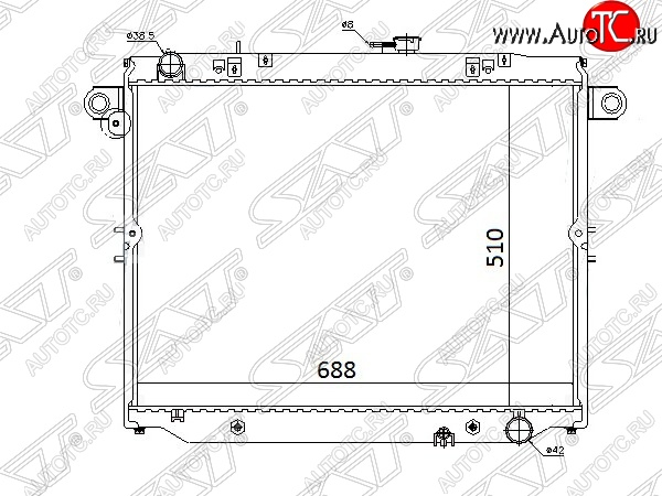 12 649 р. Радиатор двигателя SAT (1HDFTE 4.2 DIESEL) Toyota Land Cruiser 100 2-ой рестайлинг (2005-2007)  с доставкой в г. Нижний Новгород