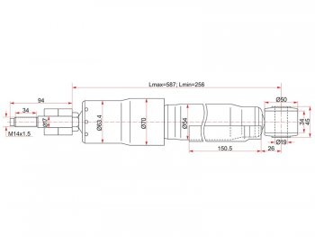 Амортизатор задний LH=RH SAT Toyota (Тойота) Land Cruiser (Лэнд)  100 (1998-2007) 100 дорестайлинг, 1-ый рестайлинг, 2-ой рестайлинг