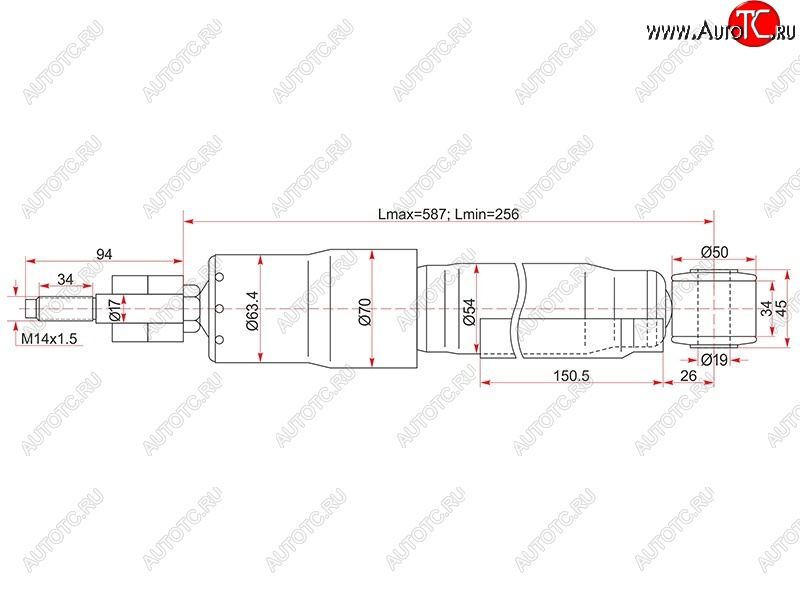 2 769 р. Амортизатор задний LH=RH SAT  Toyota Land Cruiser  100 (1998-2007) дорестайлинг, 1-ый рестайлинг, 2-ой рестайлинг  с доставкой в г. Нижний Новгород