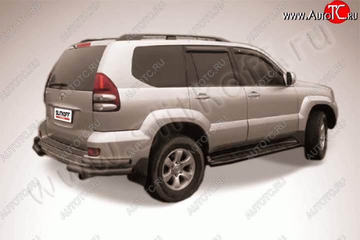 7 549 р. Уголки d76+d42 двойные Slitkoff (сталь окрашенная)  Toyota Land Cruiser Prado  J120 (2002-2009) (Цвет: серебристый)  с доставкой в г. Нижний Новгород