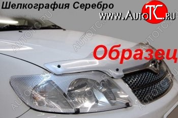 2 399 р. Защита фар (J120-J125) CA-Plastic  Toyota Land Cruiser Prado  J120 (2002-2009) (Шелкография серебро)  с доставкой в г. Нижний Новгород