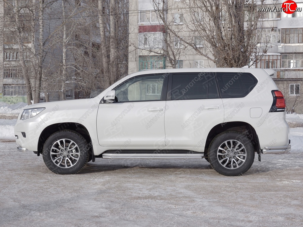 6 949 р. Защита порогов (Ø42 мм, нержавейка) Russtal Toyota Land Cruiser Prado J150 2-ой рестайлинг (2017-2020)  с доставкой в г. Нижний Новгород