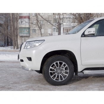 13 999 р. Защита переднего бампера (Ø63 мм, нержавейка) SLITKOFF Toyota Land Cruiser Prado J150 2-ой рестайлинг (2017-2020)  с доставкой в г. Нижний Новгород. Увеличить фотографию 4