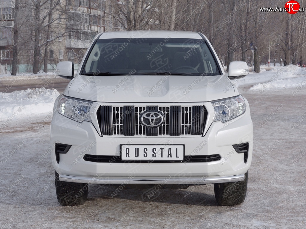 13 999 р. Защита переднего бампера (Ø63 мм, нержавейка) SLITKOFF Toyota Land Cruiser Prado J150 2-ой рестайлинг (2017-2020)  с доставкой в г. Нижний Новгород