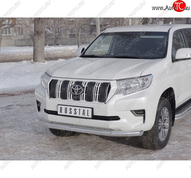 13 349 р. Одинарная защита переднего бампера диаметром 76 мм Toyota Land Cruiser Prado J150 2-ой рестайлинг (2017-2020)  с доставкой в г. Нижний Новгород