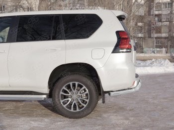 13 999 р. Защита заднего бампера (Ø63 мм, нержавейка) Russtal Toyota Land Cruiser Prado J150 2-ой рестайлинг (2017-2020)  с доставкой в г. Нижний Новгород. Увеличить фотографию 2