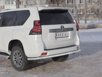 13 999 р. Защита заднего бампера (Ø63 мм, нержавейка) Russtal Toyota Land Cruiser Prado J150 2-ой рестайлинг (2017-2020)  с доставкой в г. Нижний Новгород. Увеличить фотографию 4