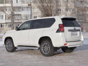 11 649 р. Защита заднего бампера (Ø76 мм, нержавейка) Russtal Toyota Land Cruiser Prado J150 2-ой рестайлинг (2017-2020)  с доставкой в г. Нижний Новгород. Увеличить фотографию 2