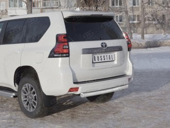 11 649 р. Защита заднего бампера (Ø76 мм, нержавейка) Russtal Toyota Land Cruiser Prado J150 2-ой рестайлинг (2017-2020)  с доставкой в г. Нижний Новгород. Увеличить фотографию 3