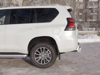 Защита заднего бампера (Ø76 мм, нержавейка) Russtal Toyota Land Cruiser Prado J150 2-ой рестайлинг (2017-2020)