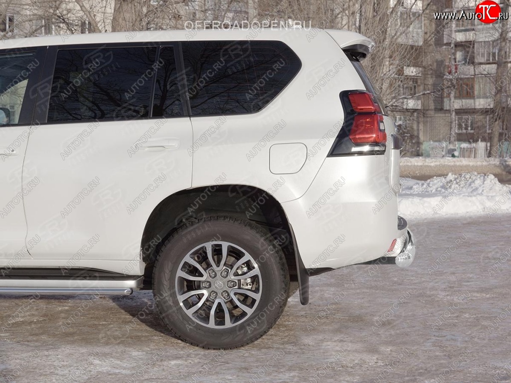 11 649 р. Защита заднего бампера (Ø76 мм, нержавейка) Russtal Toyota Land Cruiser Prado J150 2-ой рестайлинг (2017-2020)  с доставкой в г. Нижний Новгород