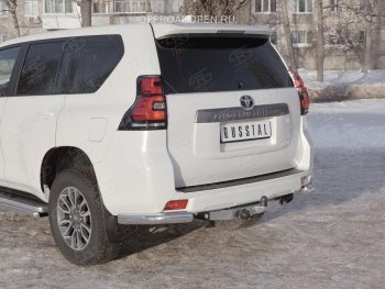 9 699 р. Защита заднего бампера (Ø76 мм уголки, нержавейка) SLITKOFF  Toyota Land Cruiser Prado  J150 (2017-2020) 2-ой рестайлинг  с доставкой в г. Нижний Новгород. Увеличить фотографию 4