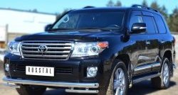 29 999 р. Защита переднего бампера (2 трубы Ø76 и 42 мм, нержавейка) SLITKOFF  Toyota Land Cruiser  200 (2012-2015) 1-ый рестайлинг  с доставкой в г. Нижний Новгород. Увеличить фотографию 2