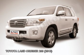 23 699 р. Защита переднего бампера Slitkoff (Ø76 и 57 мм) Toyota Land Cruiser 200 1-ый рестайлинг (2012-2015) (Нержавейка полированная)  с доставкой в г. Нижний Новгород. Увеличить фотографию 2